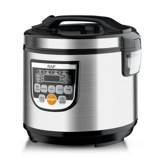 RAF Rice Cooker 5L 900W, Multi Function Menu, Constant Temperature, 24 Hour Timer, Fry, Heat, Steam, Bake & Stew R.178