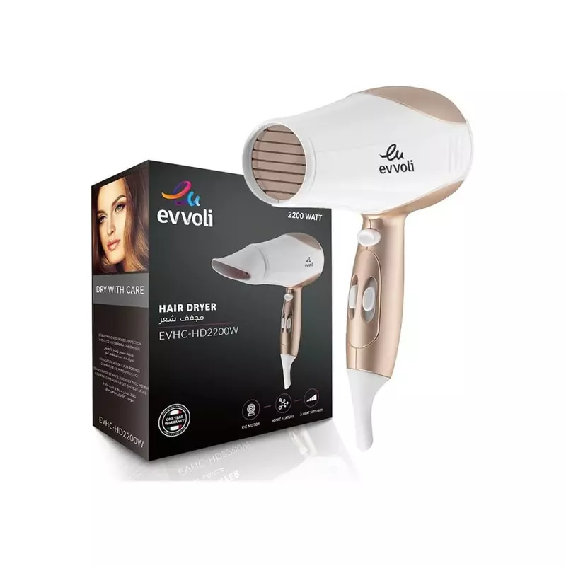 Evvoli Hair Dryer 2200W With 2 Speeds &Amp; 3 Settings Evhc-Hd2200W 5 Evvoli Hair Dryer 2200W With 2 Speeds &Amp; 3 Settings Evhc-Hd2200W