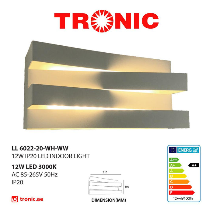 Tronic 12 Watts Rectangle Irregular Wall Light 4 Tronic 12 Watts Rectangle Irregular Wall Light
