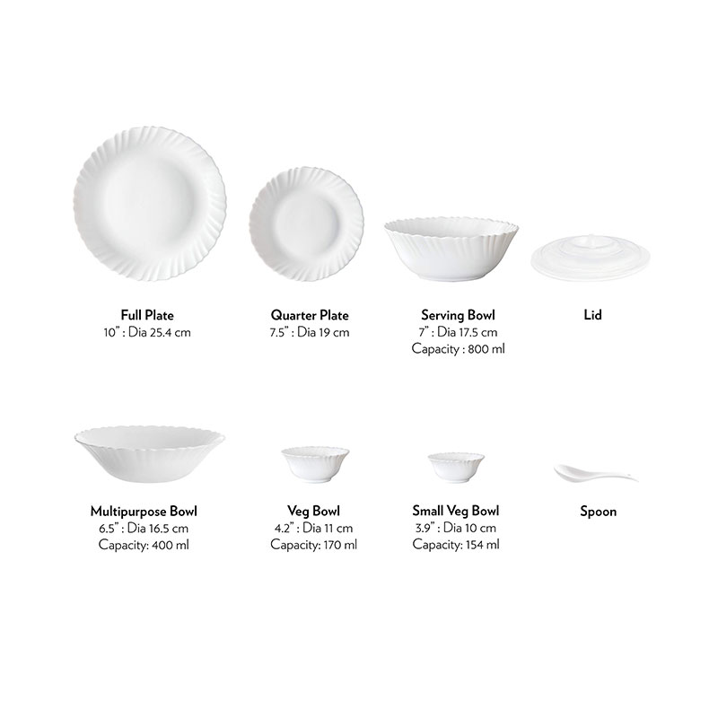 La Opala Dinner Set White Classique 38 Pieces Lc038 4 La Opala Dinner Set White Classique 38 Pieces Lc038