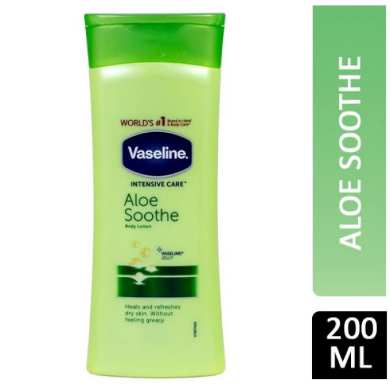 Vaseline Body Lotion Intensive Care Aloe Soothe 200Ml Non Sticky Lotion, Featherlight Formula With Non Greasy Feel 67315968 (Pack Of 3) 2 Vaseline Body Lotion Intensive Care Aloe Soothe 200Ml Non Sticky Lotion, Featherlight Formula With Non Greasy Feel 67315968 (Pack Of 3)