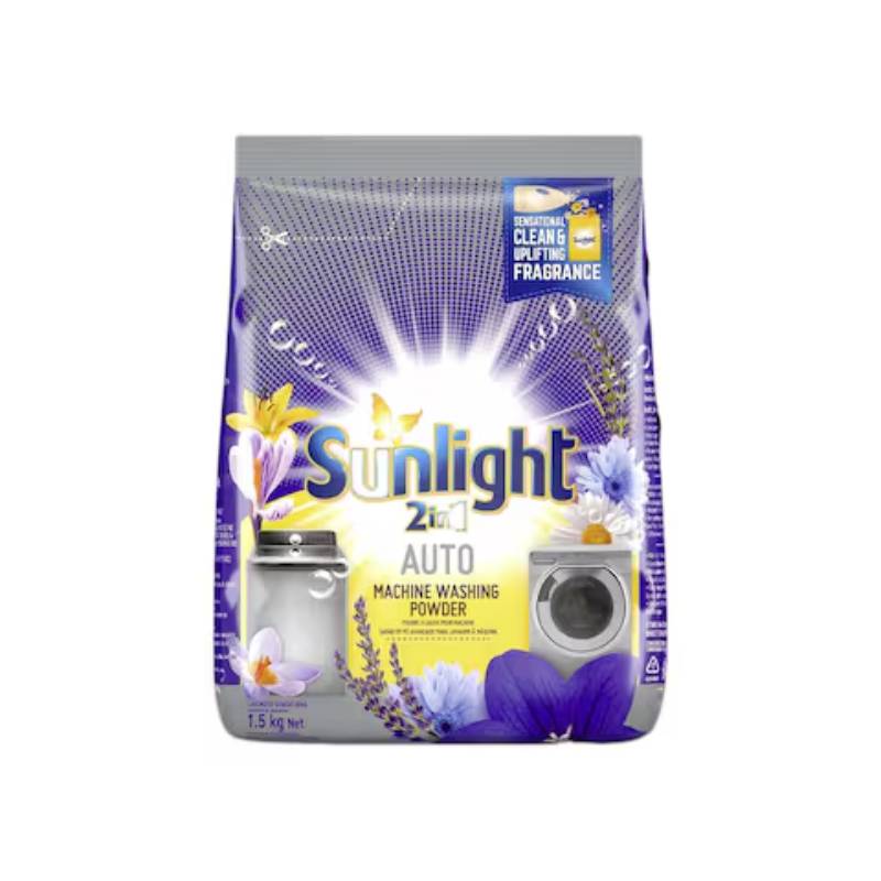 Sunlight Auto Washing Machine Powder 2In1 Lavender 1.5Kg 69719897 (Pack Of 3) 1 Sunlight Auto Washing Machine Powder 2In1 Lavender 1.5Kg 69719897 (Pack Of 3)