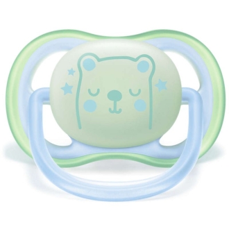 Philips Avent Soother Ultra Air Night Time 0-6m 2's 376/10