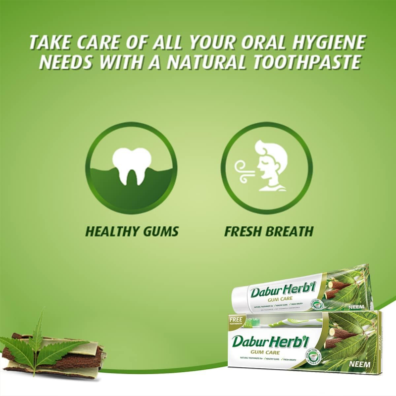 Dabur Herbal Toothpaste 150G No Brush Neem - Set Of 3 Pcs 3 Dabur Herbal Toothpaste 150G No Brush Neem (Pack Of 6)