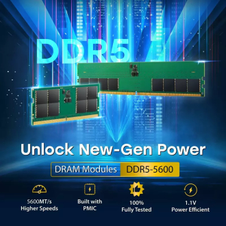 Transcend Desktop Memory Module - 16GB RAM DDR5 5600, U-DIMM, 1Rx8 Configuration, 1.1V, JM5600ALE-16G.