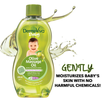 Dabur Dermoviva Baby Olive Massage Oil 200ml (Pack of 6)