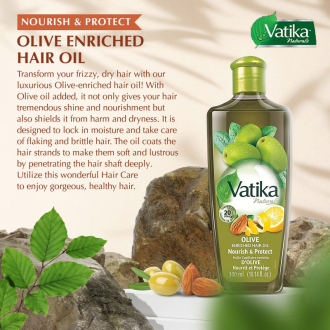 Vatika Hair Oil Natural Moisturizing, Strengthening & Hair Oil for Healthy Scalp, Nourishing Hair Oil for Soft, Manageable, and Silky Hair From Root to Tip (Olive) 200ml (Pack of 6)