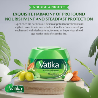 Vatika Hair Cream Nourshing & Protect, Natural Moisturizing Hair Cream for Men and Women with All Hair Types, Scalp Hydrating Moisturizer 210ml (Pack of 6)