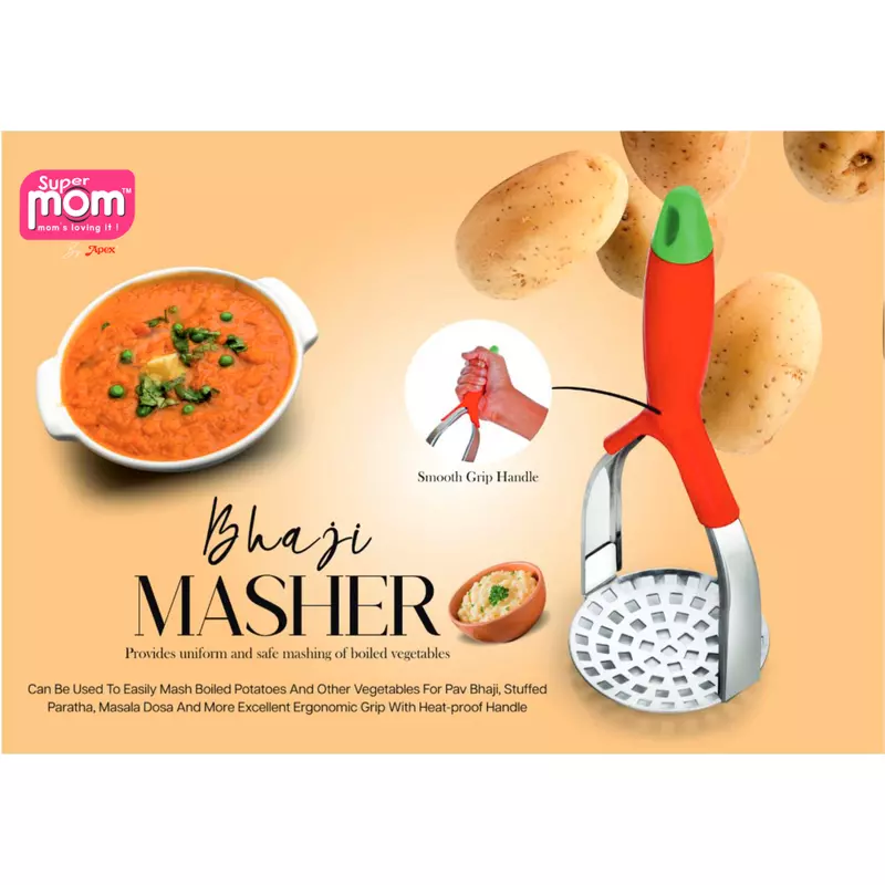 Supermom Bhaji Masher Plastic Handle With Stainless Steel Masher 572648 2 Supermom Bhaji Masher Plastic Handle With Stainless Steel Masher 572648