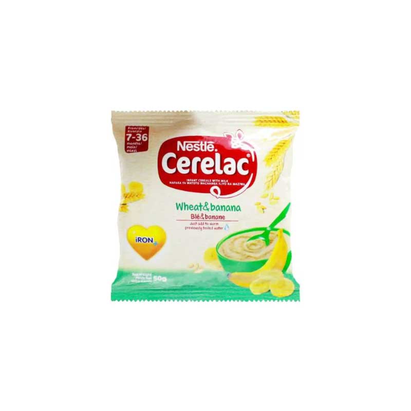 Nestle Cerelac Infant Cereal With Milk, Nr Banana, Contains High Level Of Iron, 50G Sachet (Pack Of 3) 1 Nestle Cerelac Infant Cereal With Milk, Nr Banana, Contains High Level Of Iron, 50G Sachet (Pack Of 3)