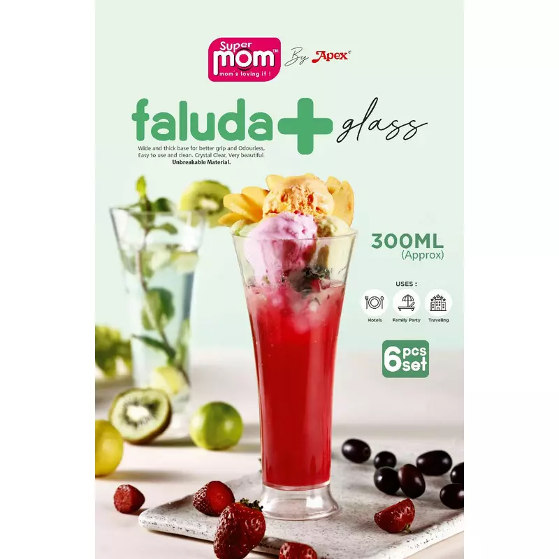 Supermom Faluda Plus Glass Set 300Ml Unbreakable Material 6Pc Set 572983 2 Supermom Faluda Plus Glass Set 300Ml Unbreakable Material 6Pc Set 572983