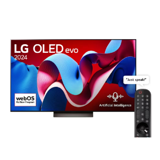 LG 65" OLED UHD 4K Smart TV evo C4 with AI Magic Remote, Dolby Atmos & Vision, HDR10, Filmmaker Mode, webOS24 OLED65C46LA