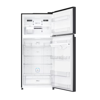 LG Refrigerator 506L Double Door, Top Freezer with Inverter Linear Compressor, Door Cooling+™, Hygiene Fresh+™ Black Glass GC-C702SGGU