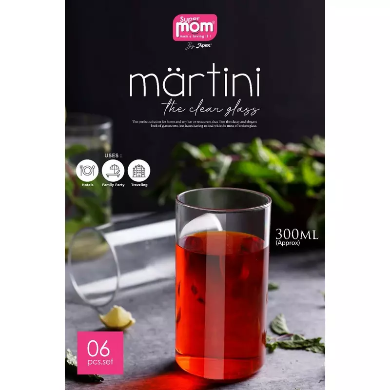 Supermom Martini Clear Glass Set 300Ml Unbreakable Material 6Pc Set 573720 2 Supermom Martini Clear Glass Set 300Ml Unbreakable Material 6Pc Set 573720