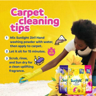 Sunlight Detergent Powder Lavander 500g Advanced Stain Removal, Outstanding Whiteness, Long-lasting Freshness 68660793 (Pack of 3)