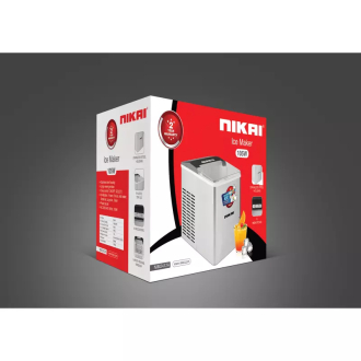 Nikai Ice Maker 1.8L Tank 9 Ice Cubes Per Cycle 12KG Ice Bin Storage 105W NIM2412A Stainless Steel Housing and Plastic Top Lid With Large Viewing Window