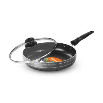 Orange Non-Stick Fry Pan 240mm 2L with Glass Lid ONSC052