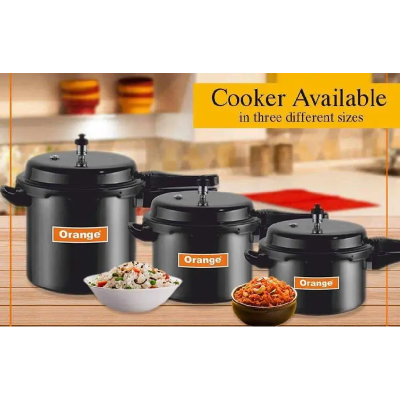 Orange Black Magic Megna Pressure Cooker 9L With Outer Lid, Hard Anodized Oapc173 2 Orange Black Magic Megna Pressure Cooker 9L With Outer Lid, Hard Anodized Oapc173