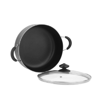 Orange Cook & Serve Non-Stick Casserole 22cm 3L with Glass Lid ONSC035