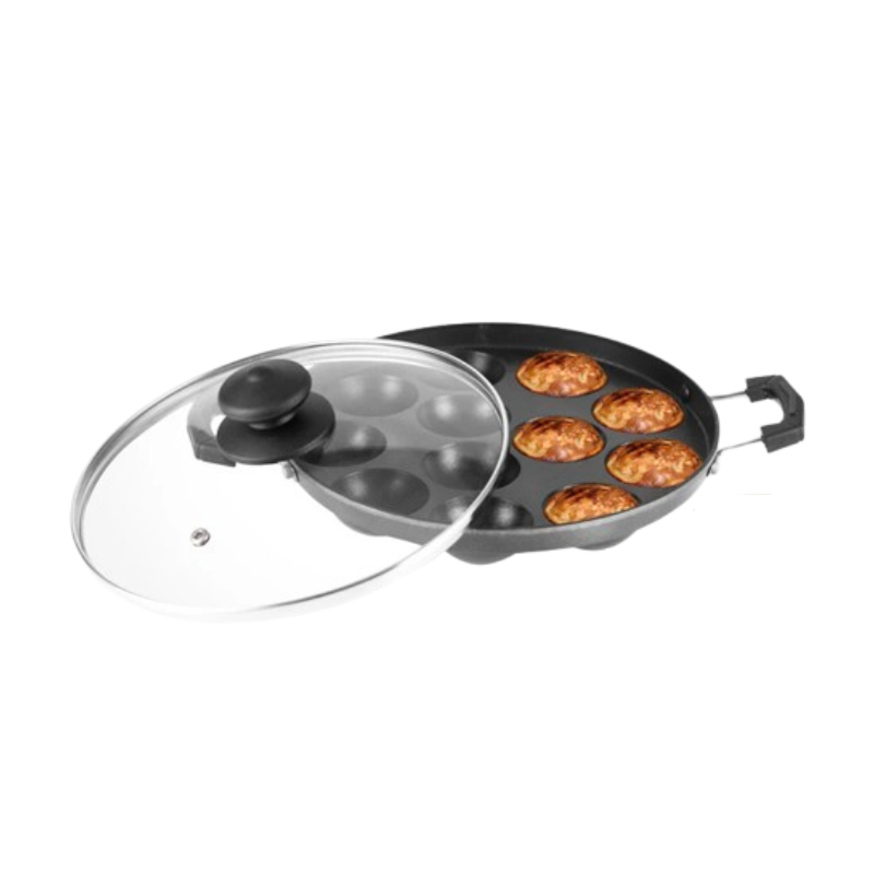 Orange Round Appam Vitumbua Kadai, Non-Stick With Glass Lid, 12 Cavity Grill Onsc076 1 Orange Round Appam Vitumbua Kadai, Non-Stick With Glass Lid, 12 Cavity Grill Onsc076