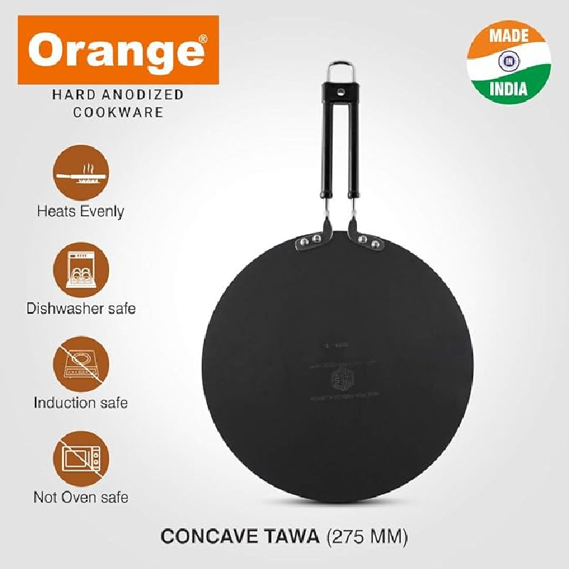 Orange Hard Anodized Chapati Tawa Non-Stick 27Cm Ohac086 2 Orange Hard Anodized Chapati Tawa Non-Stick 27Cm Ohac086