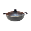 Orange Hard Anodized Deep Kadai No13 3L with Glass Lid OHAC105