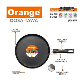 Orange Non-Stick Dosa Tawa 29.5cm 3.2mm ONSC047