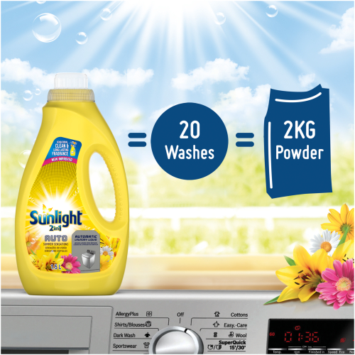 Sunlight Machine Wash 2In1 Auto Liquid 1.5L Summer Sensations - Set Of 3 Pcs 3 Sunlight Machine Wash 2In1 Auto Liquid 1.5L Summer Sensations