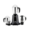 Orange Mixer Grinder 750W with 3pcs Stainless Steel Jars, 1 Polycarbonate Juice Jar, Black OCTA 4