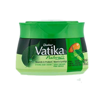 Vatika Hair Cream Nourishing & Protect, Henna, Almond, Aloe Vera & Nourishing Vatika Oils, Style & Texture 140ml (Pack of 3)