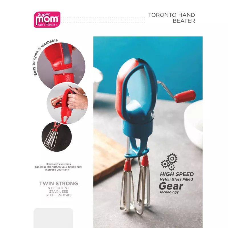 Supermom Toronto Hand Beater Manual Twin Stainless Steel Whisks 573713 3 Supermom Toronto Hand Beater Manual Twin Stainless Steel Whisks 573713