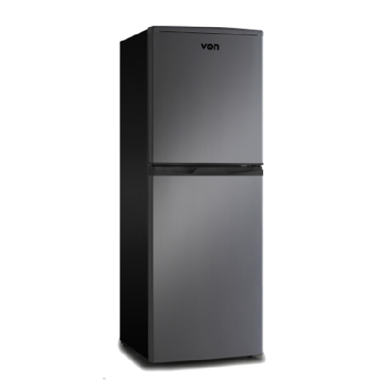 Von Refrigerator 195L Double Door, Top Freezer With Tropicalised Compressor, Inox Vrt-196Drhx 1 Von Refrigerator 195L Double Door, Top Freezer With Tropicalised Compressor, Inox Vrt-196Drhx