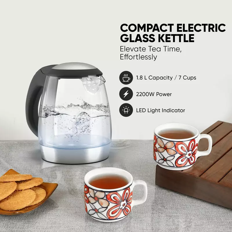 Nikai Jug Kettle 1.2L Glass With Filter 2200W Nk303G Filter With Boil Dry Protectiion Led Indicator Light With Sus 304 Grade Heating Plate 2 Nikai Jug Kettle 1.2L Glass With Filter 2200W Nk303G Filter With Boil Dry Protectiion Led Indicator Light With Sus 304 Grade Heating Plate
