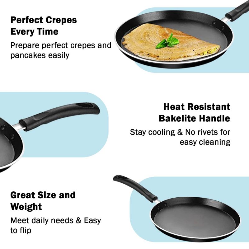 Pigeon Tawa 27Cm Nonstick Flat 280 Cool Touch Handle Sap 152 - 3 Layer Anti Peeling Food Safe Nonstick Coating Extra Thick Layer 8 Pigeon Tawa 27Cm Nonstick Flat 280 Cool Touch Handle Sap 152 - 3 Layer Anti Peeling Food Safe Nonstick Coating Extra Thick Layer
