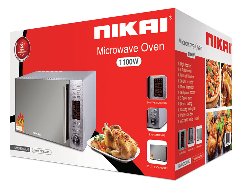 Nikai Microwave 30L Digital 5 Power Levels With Grill Function 1100W Nmo300Mdg Defrost By Timing And Weight Cooking End Signal Pull Handle Door Stainless Steel Panel 2 Nikai Microwave 30L Digital 5 Power Levels With Grill Function 1100W Nmo300Mdg Defrost By Timing And Weight Cooking End Signal Pull Handle Door Stainless Steel Panel