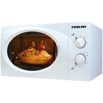 Nikai Microwave 23L Manual 5 Power Levels 800W NMO2309MW 35 Mins Timer Defrost Settings Cooking End Signal Pull Handle Door