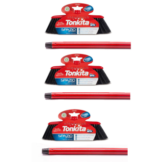 Tonkita Spazio Indoor Broom with Angled Bristles TK605 Pack of 3