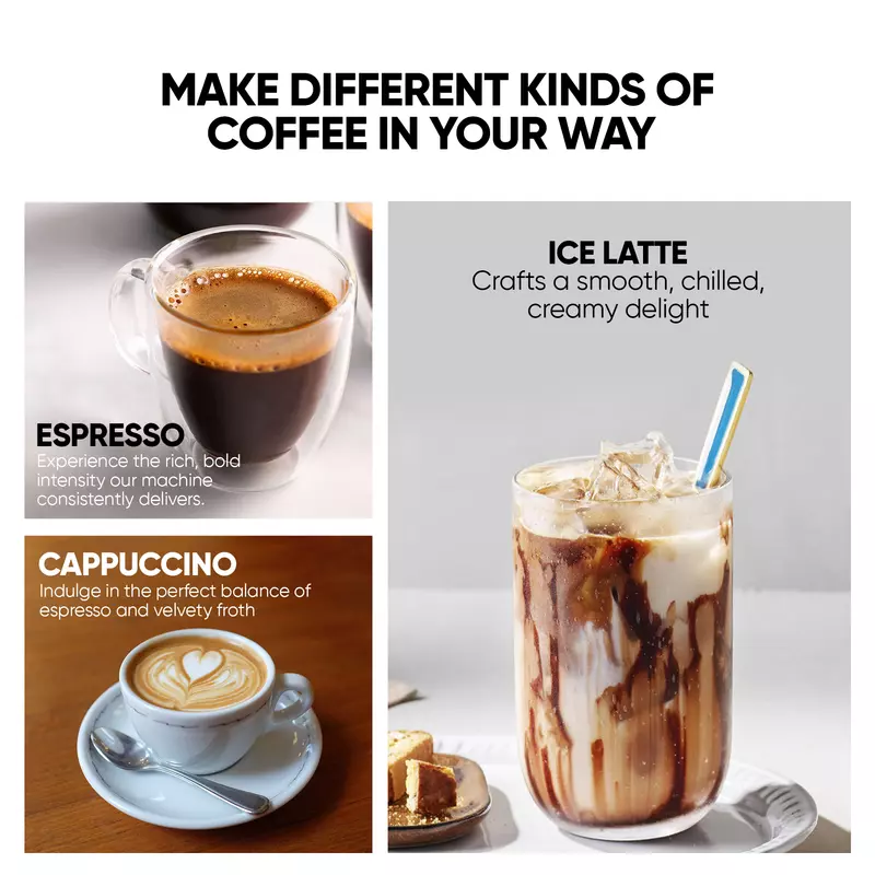 Nikai Coffee Machine 1.7L Water Tank Milk Jug Manual 1250W Nem530A High Pressure Function 500Ml Milk Tank Detachable Milk And Water Tank 15 Bar Pressure Pump 2 Nikai Coffee Machine 1.7L Water Tank Milk Jug Manual 1250W Nem530A High Pressure Function 500Ml Milk Tank Detachable Milk And Water Tank 15 Bar Pressure Pump