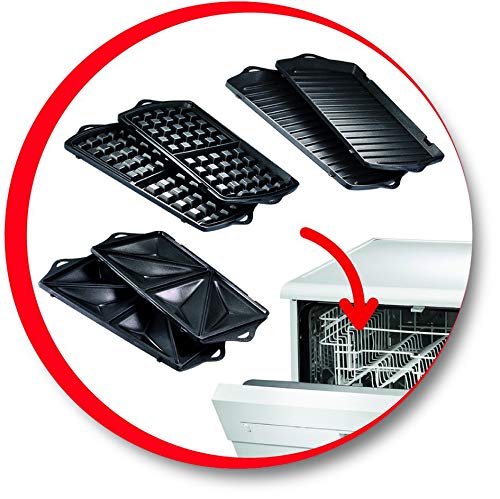 Moulinex Sandwich Toaster 2 Slice 3 In 1 Waffle Grill And Sandwich 700W Sw612543 - Nonstick Coating Plates Detachable Plates Vertical Storage Light Indicator 6 Moulinex Sandwich, Panini &Amp; Waffle Maker 700W 3In1 Interchangeable Plates Sw612543