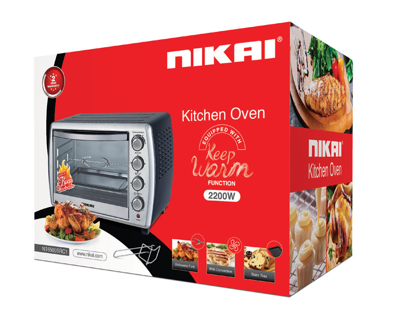 Nikai Oven Electric 65L With Rosting Function 2200W Nt6500Src1 60 Mins Timer Stainless Steel Heating Elements With Bell Ring Keep Warm Function Convection Function 1 Nikai Oven Electric 65L With Rosting Function 2200W Nt6500Src1 60 Mins Timer Stainless Steel Heating Elements With Bell Ring Keep Warm Function Convection Function