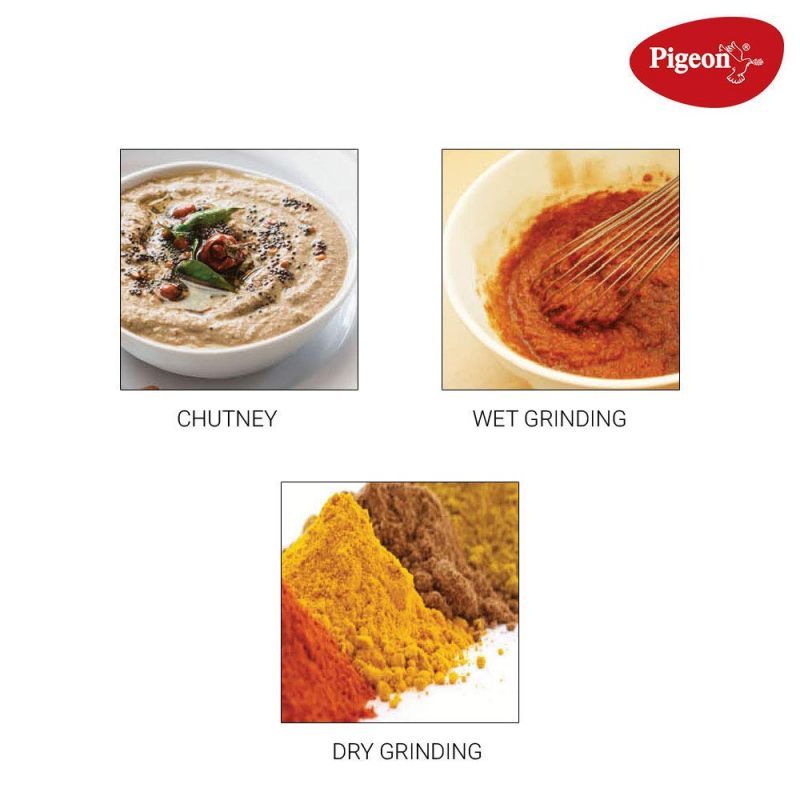 Pigeon Blender 1.5L Big Jar 1L Medium Jar 0.4L Chutney Jar Mixer Grinder Especial 3 Steel Jars 750W Sap 14075 Stainless Steel Blades For Tough Grinding Heavy Duty Motor Unbreakable Polycarbonate Lid For Convenient Grinding 12 Pigeon Blender 1.5L Big Jar 1L Medium Jar 0.4L Chutney Jar Mixer Grinder Especial 3 Steel Jars 750W Sap 14075 Stainless Steel Blades For Tough Grinding Heavy Duty Motor Unbreakable Polycarbonate Lid For Convenient Grinding