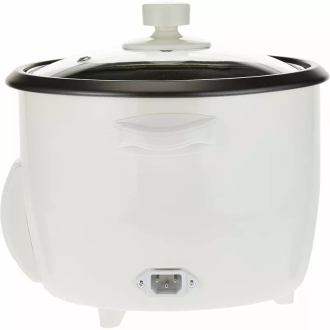 Frigidaire Rice Cooker 1.8L with Steamer 700W Glass Lid, Removable Non-Stick Inner Pot White FD8018S