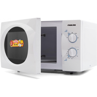Nikai Microwave 23L Manual 5 Power Levels 800W NMO2309MW 35 Mins Timer Defrost Settings Cooking End Signal Pull Handle Door