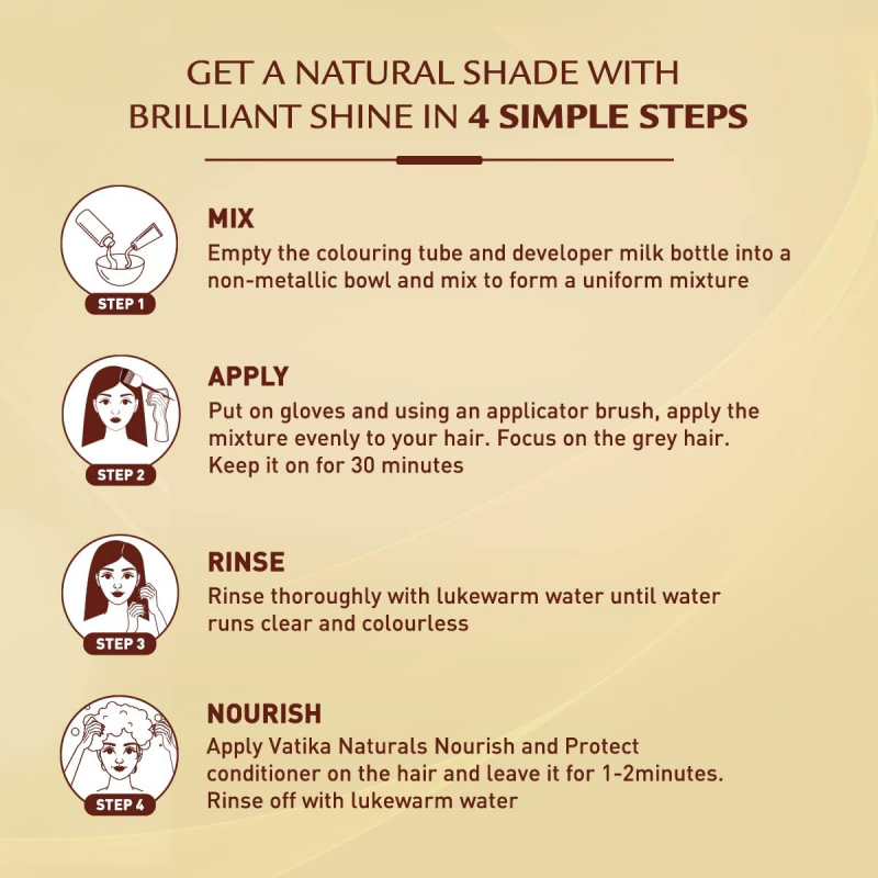 Vatika Oil Fusion Color Kit Nourishing Almond Oil, 100% Grey Coverage, Rich Colour Light Brown 5.0 - Set Of 3 Pcs 7 Vatika Oil Fusion Color Kit Nourishing Almond Oil, 100% Grey Coverage, Rich Colour Light Brown 5.0 - Set Of 3 Pcs