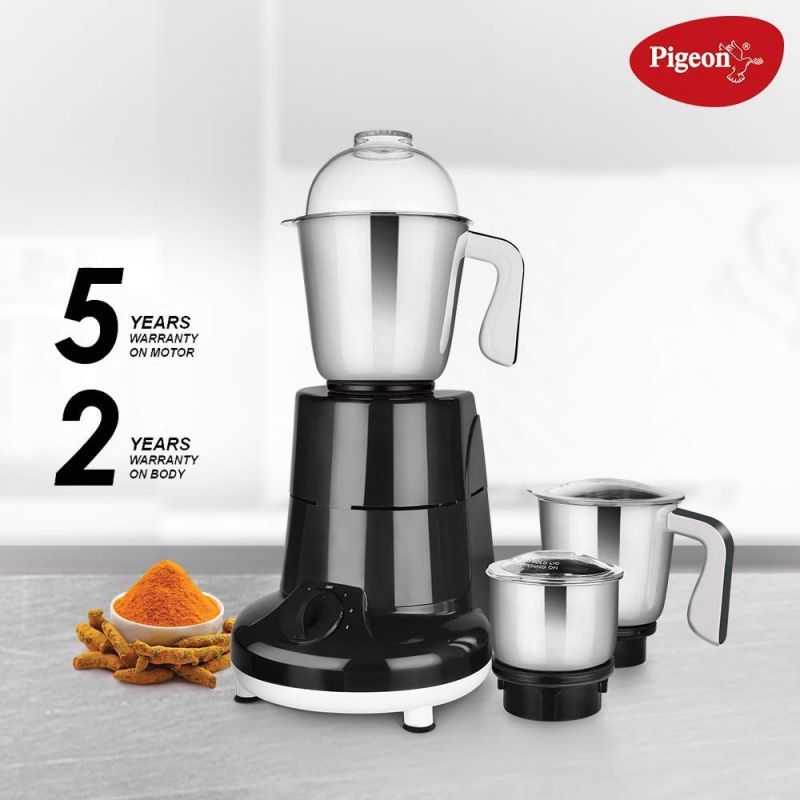 Pigeon Blender 1.5L Big Jar 1L Medium Jar 0.4L Chutney Jar Mixer Grinder Especial 3 Steel Jars 750W Sap 14075 Stainless Steel Blades For Tough Grinding Heavy Duty Motor Unbreakable Polycarbonate Lid For Convenient Grinding 10 Pigeon Blender 1.5L Big Jar 1L Medium Jar 0.4L Chutney Jar Mixer Grinder Especial 3 Steel Jars 750W Sap 14075 Stainless Steel Blades For Tough Grinding Heavy Duty Motor Unbreakable Polycarbonate Lid For Convenient Grinding