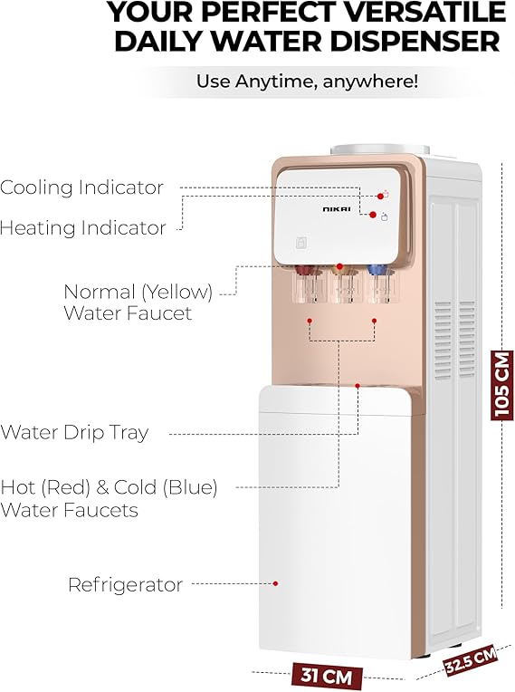 Nikai Water Dispenser 3 Taps Top Load With Refrigerator Nwd1900R 3 Taps Hot Normal Cold With Refrigerator Cabinet Anti Bacterial Design 7 Nikai Water Dispenser 3 Taps Top Load With Refrigerator Nwd1900R 3 Taps Hot Normal Cold With Refrigerator Cabinet Anti Bacterial Design