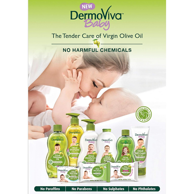 Dabur Dermoviva Baby Wash Olive Bath 200Ml - Set Of 3 Pcs 3 Dabur Dermoviva Baby Wash Olive Bath 200Ml - Set Of 3 Pcs