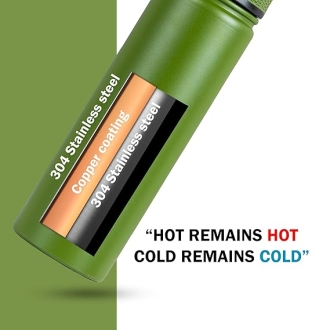 Pigeon Rush Thermos Flask 1000ml Green – Stainless Steel Sipper with Straw, Cleaner & Extra Cap Sap 16262