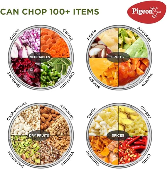 Pigeon Large Handy Chopper 650Ml – 3-Blade Compact Vegetable &Amp; Fruit Cutter, Sap 14516-M 5 Pigeon Large Handy Chopper 650Ml – 3-Blade Compact Vegetable &Amp; Fruit Cutter, Sap 14516-M