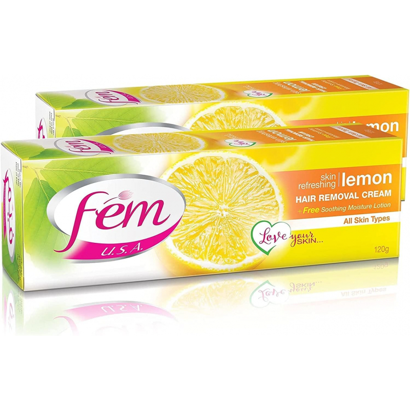 Dabur Fem Hair Removal Cream For All Types Of Skin 120G Lemon - Set Of 3 Pcs 2 Dabur Fem Hair Removal Cream For All Types Of Skin 120G Lemon - Set Of 3 Pcs